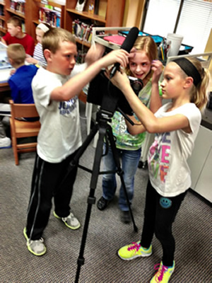 Students using Eduvision Relay for video production